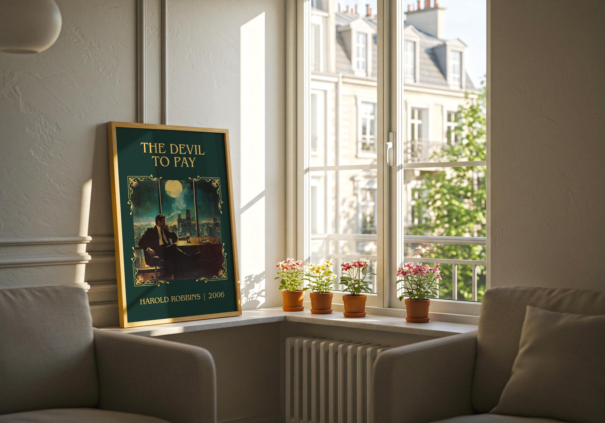 The Devil To Pay by Harold Robbins | Descriptive Book Poster | Minimalist