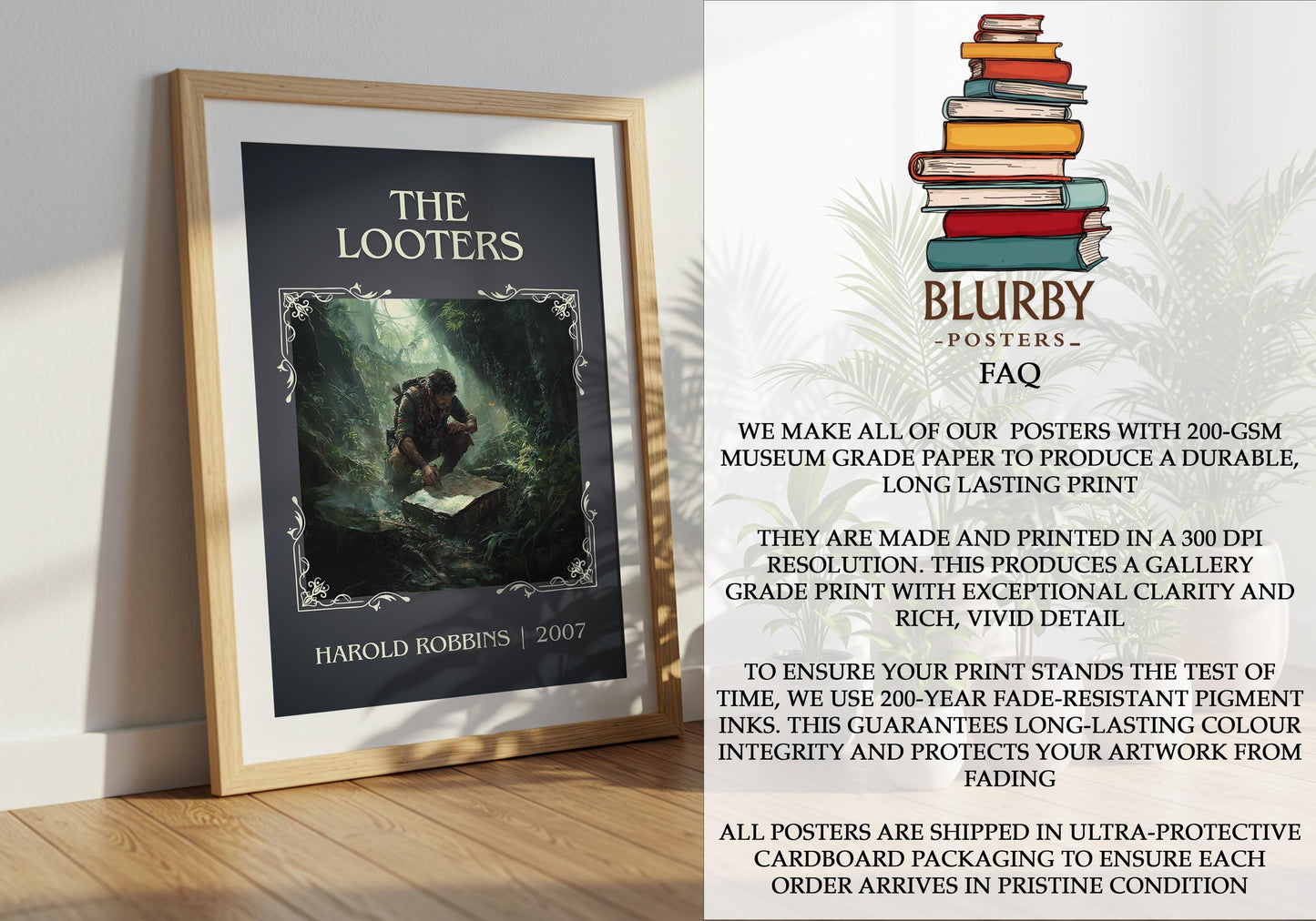 The Looters by Harold Robbins | Descriptive Book Poster | Minimalist