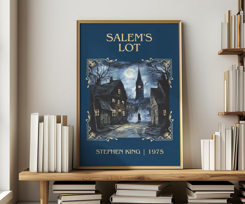 Salem's Lot classic book art print in frame leaning in hallway – horror wall art