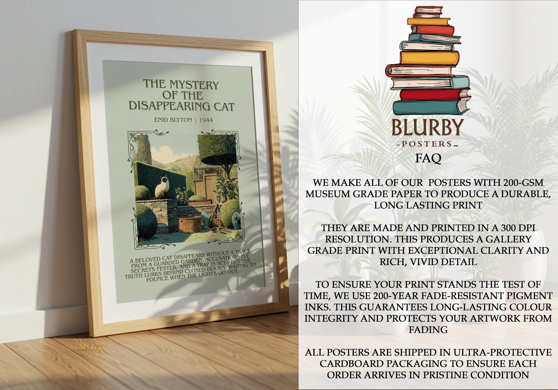 The Mystery Of The Disappearing Cat by Enid Blyton | Descriptive Book Poster | Blurby
