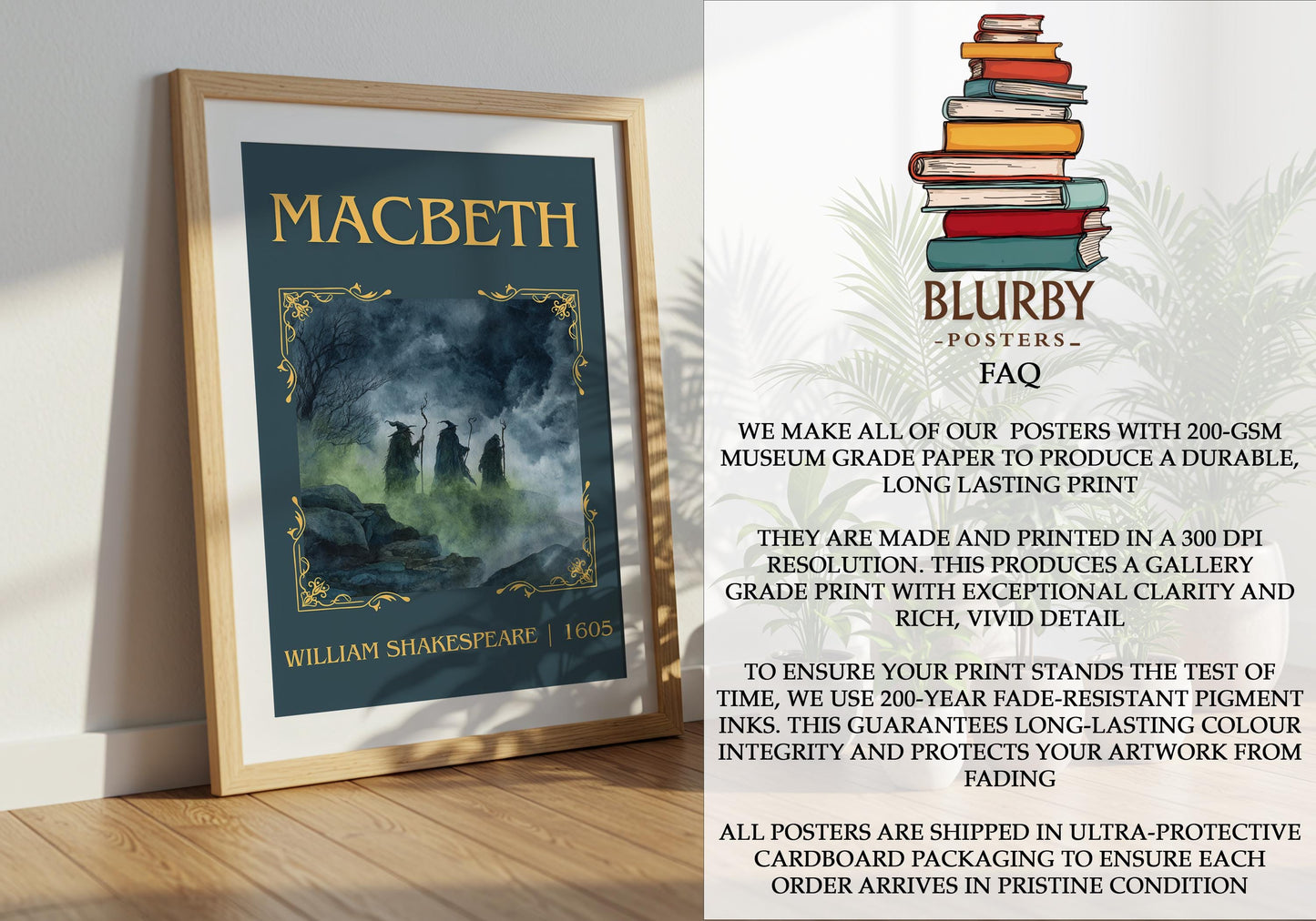 Macbeth by William Shakespeare | Descriptive Book Poster | Minimalist