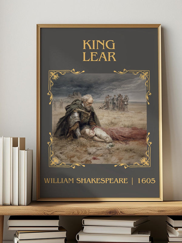 King Lear classic book art print in frame leaning in hallway – classic literature wall art