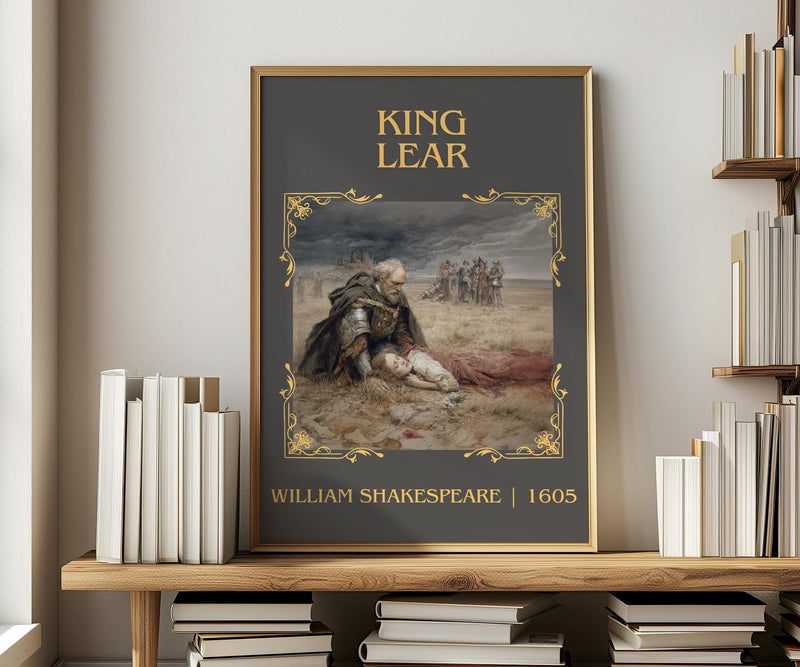 King Lear classic book art print in frame leaning in hallway – classic literature wall art