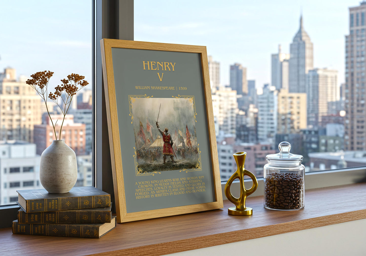 Henry V by William Shakespeare | Descriptive Book Poster | Blurby