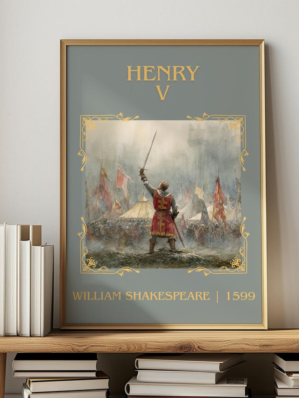 Henry V classic book art print in frame leaning in hallway – classic literature wall art