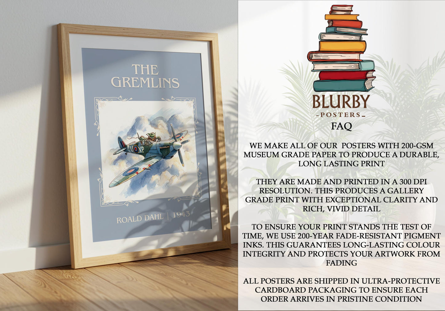 The Gremlins by Roald Dahl | Descriptive Book Poster | Minimalist