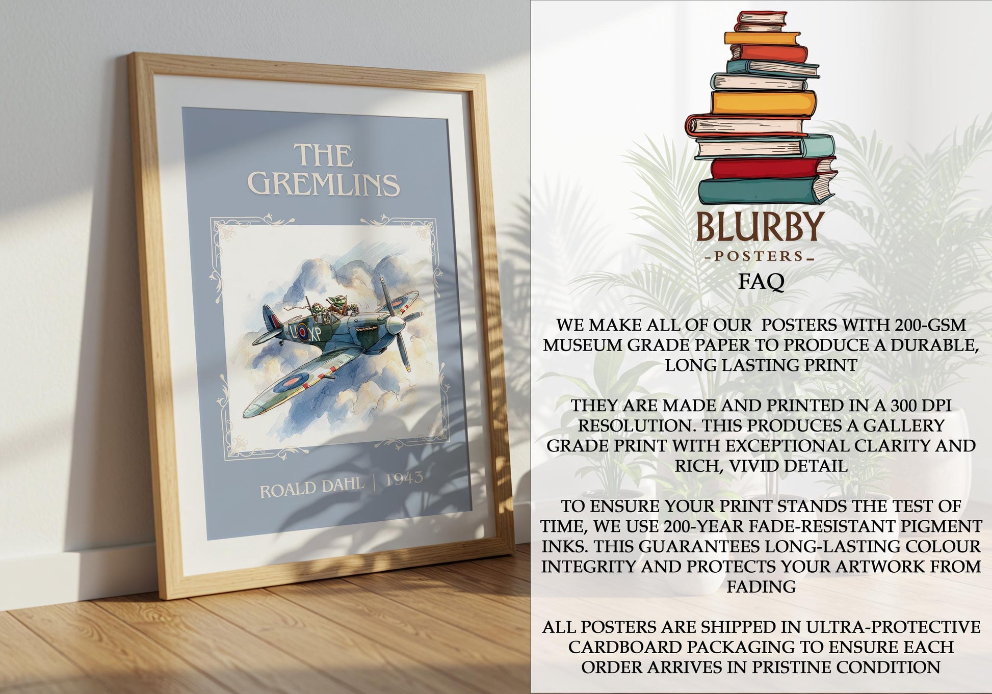 The Gremlins by Roald Dahl | Descriptive Book Poster | Minimalist