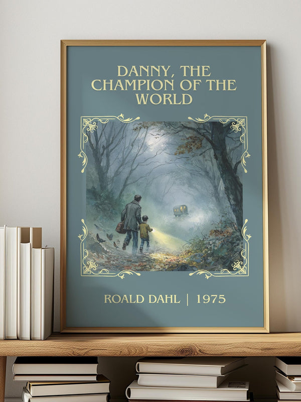 Danny, The Champion Of The World classic book art print in frame leaning in hallway – childrens wall art