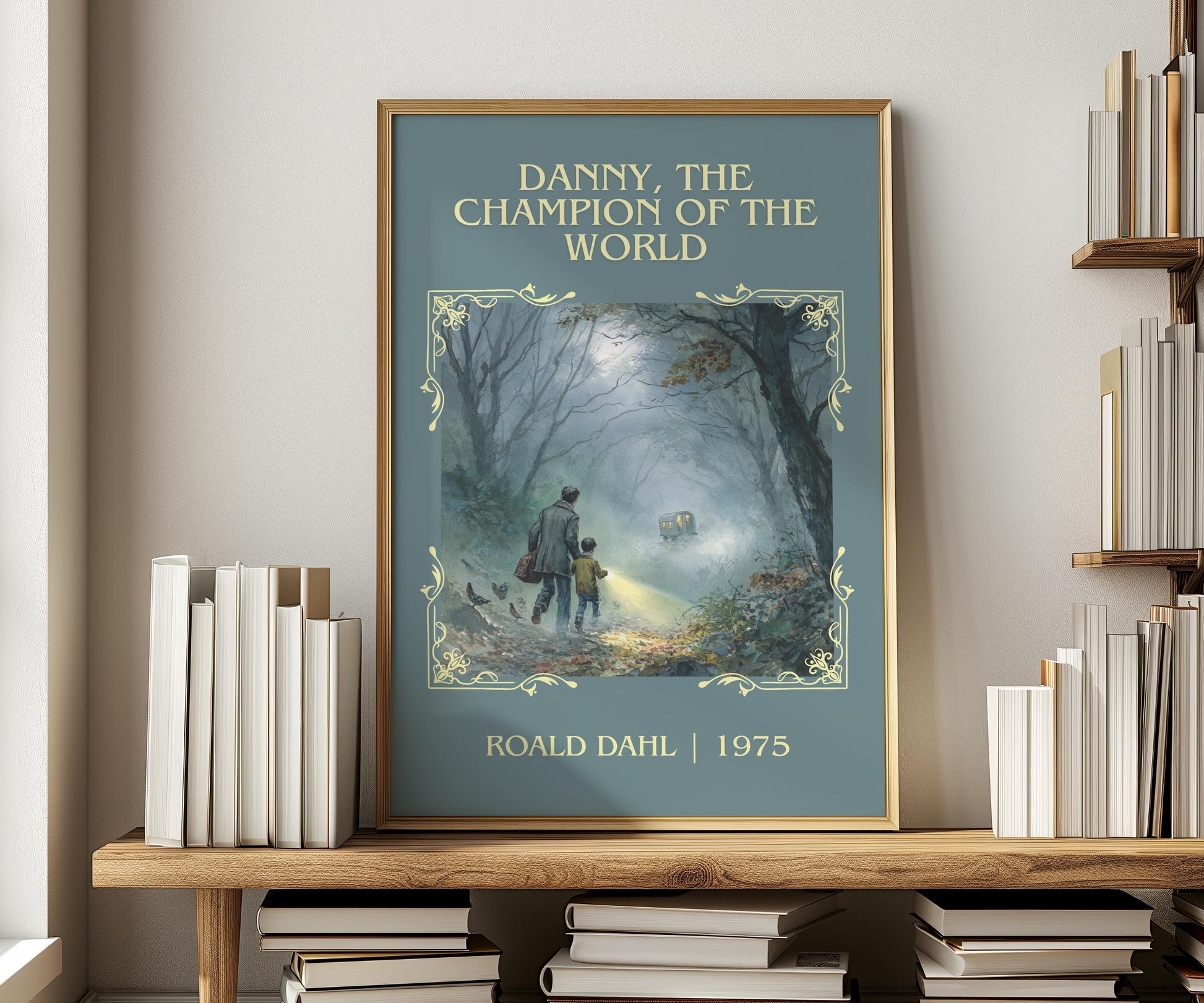 Danny, The Champion Of The World by Roald Dahl | Descriptive Book Poster | Minimalist