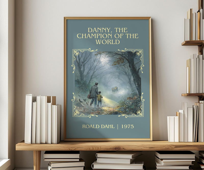 Danny, The Champion Of The World classic book art print in frame leaning in hallway – childrens wall art