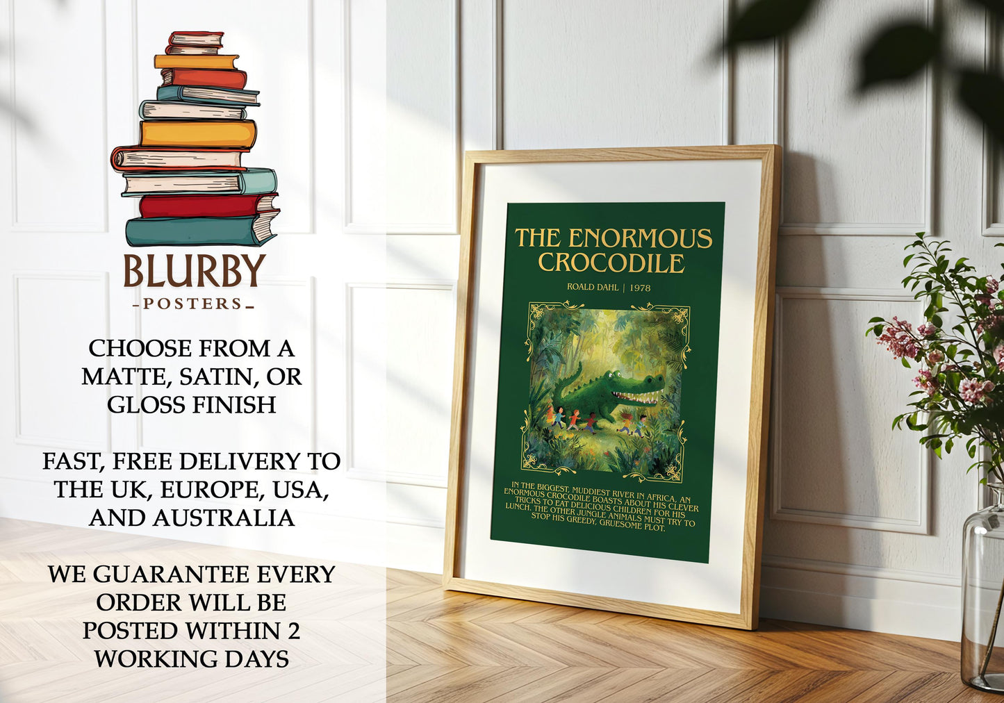 The Enormous Crocodile by Roald Dahl | Descriptive Book Poster | Blurby
