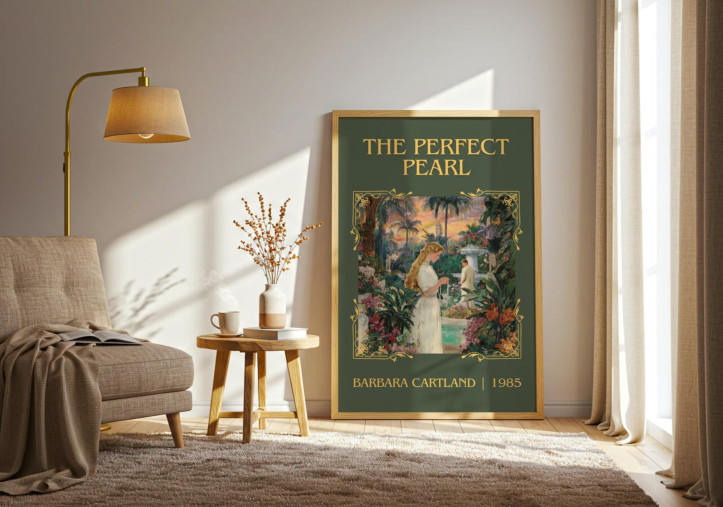 The Perfect Pearl by Barbara Cartland | Descriptive Book Poster | Minimalist
