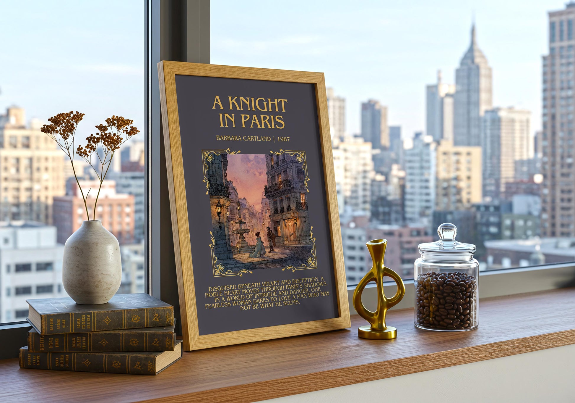 A Knight In Paris by Barbara Cartland | Descriptive Book Poster | Blurby