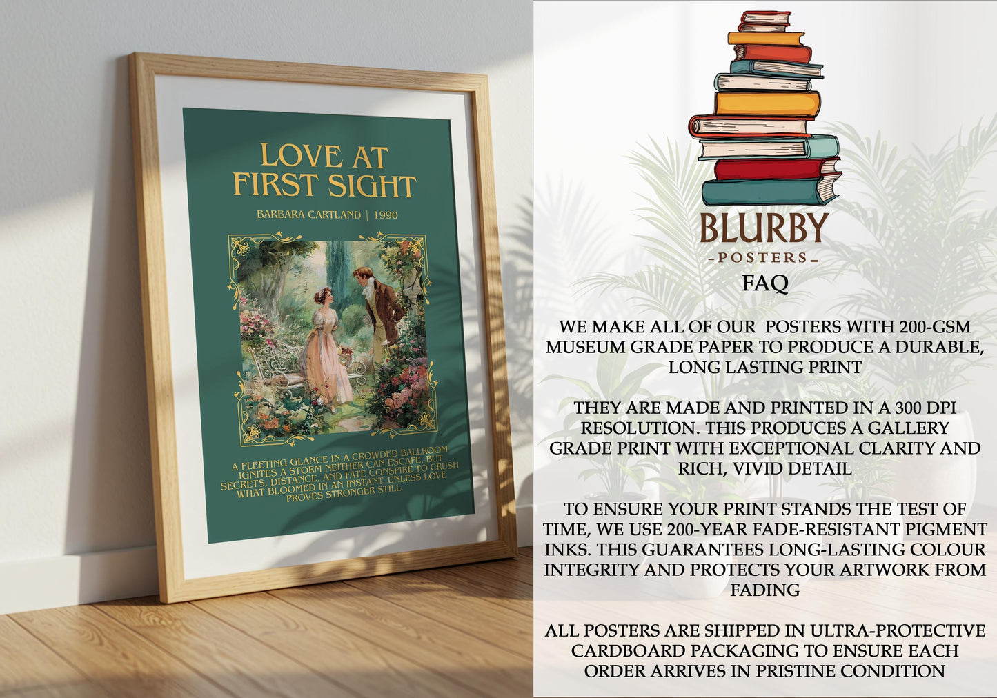 Love At First Sight by Barbara Cartland | Descriptive Book Poster | Blurby