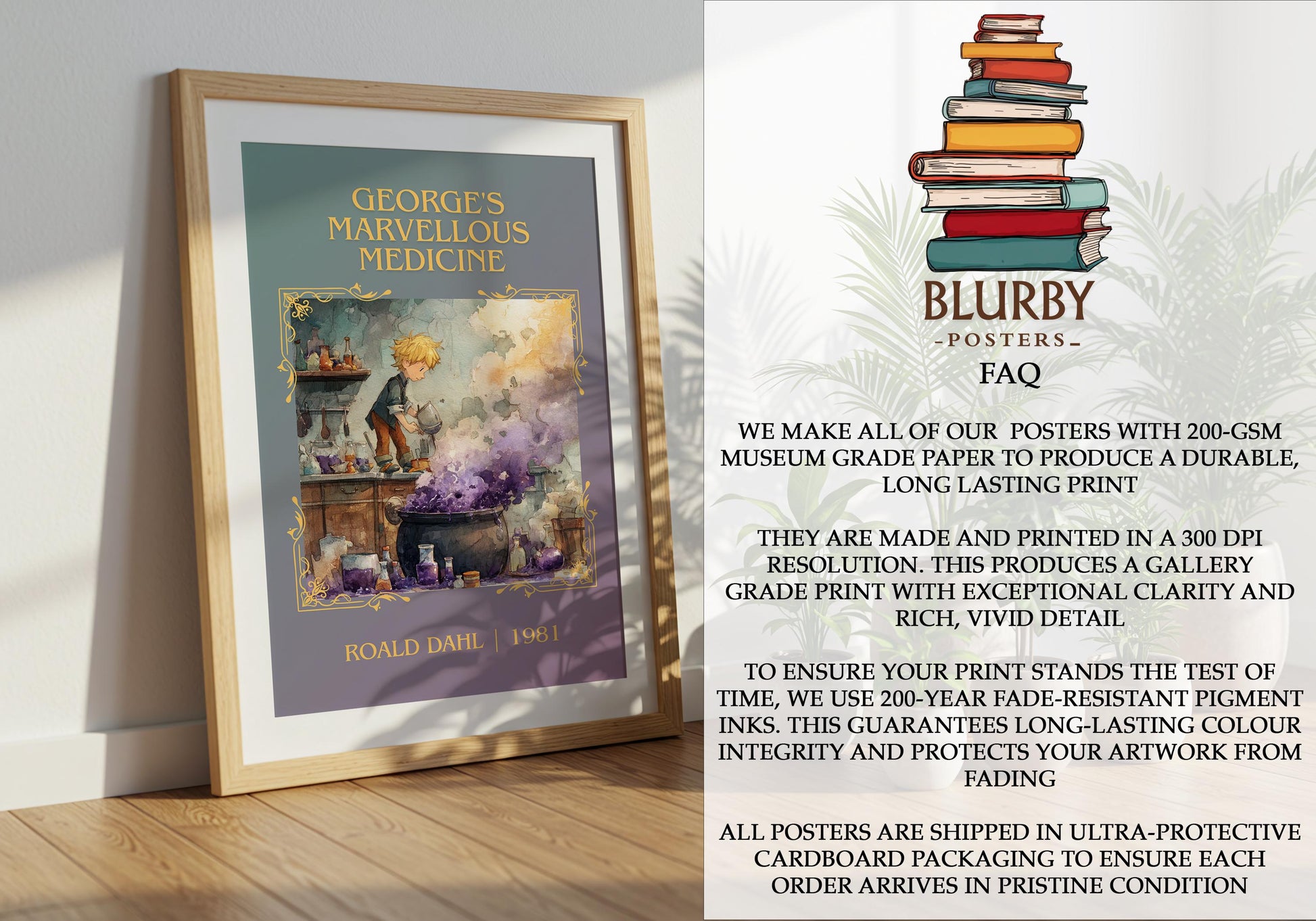 George's Marvellous Medicine by Roald Dahl | Descriptive Book Poster | Minimalist