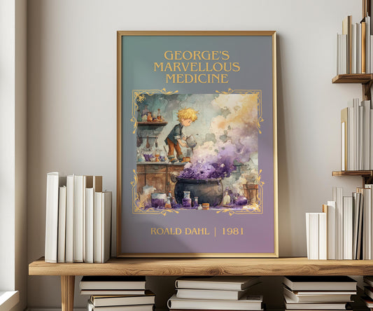 George's Marvellous Medicine by Roald Dahl | Descriptive Book Poster | Minimalist