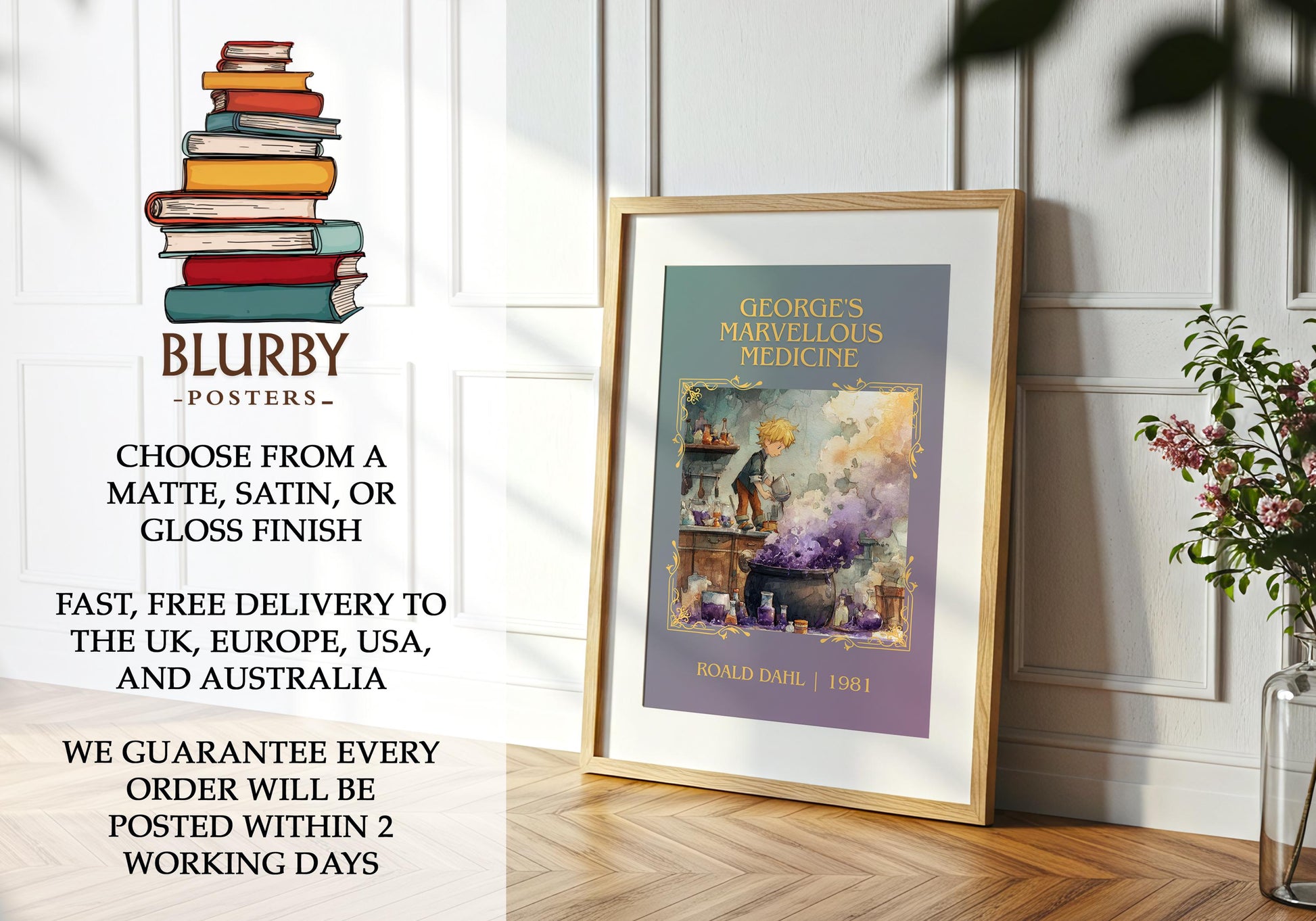 George's Marvellous Medicine by Roald Dahl | Descriptive Book Poster | Minimalist