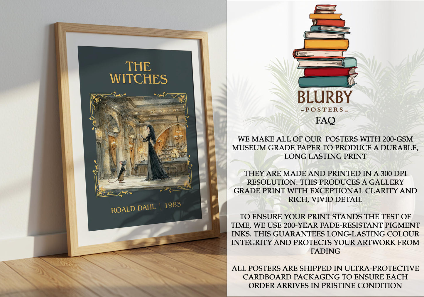 The Witches by Roald Dahl | Descriptive Book Poster | Minimalist