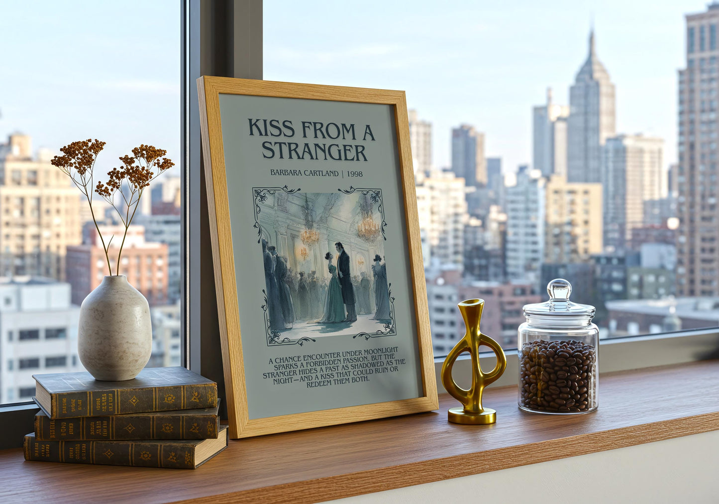 Kiss From A Stranger by Barbara Cartland | Descriptive Book Poster | Blurby