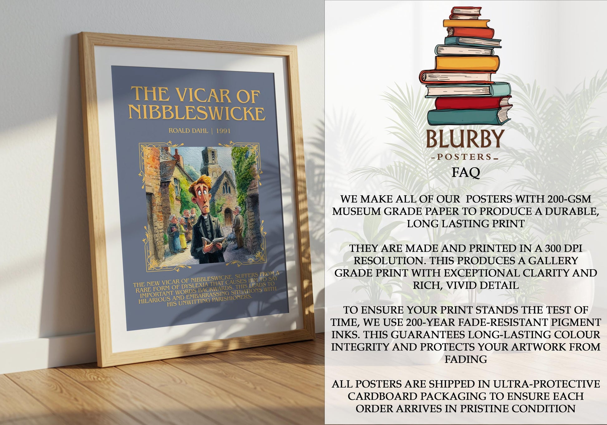 The Vicar Of Nibbleswicke by Roald Dahl | Descriptive Book Poster | Blurby