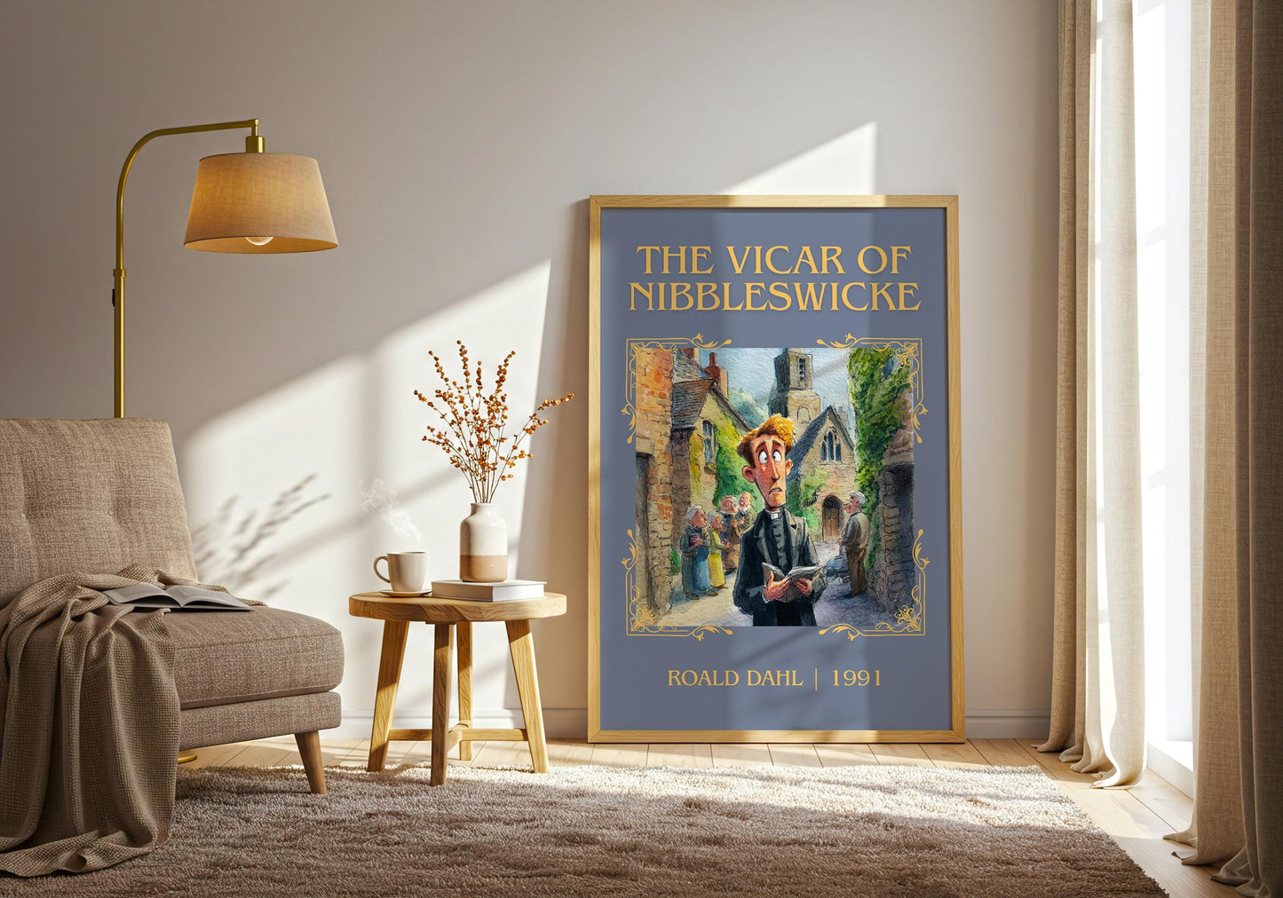 The Vicar Of Nibbleswicke by Roald Dahl | Descriptive Book Poster | Minimalist