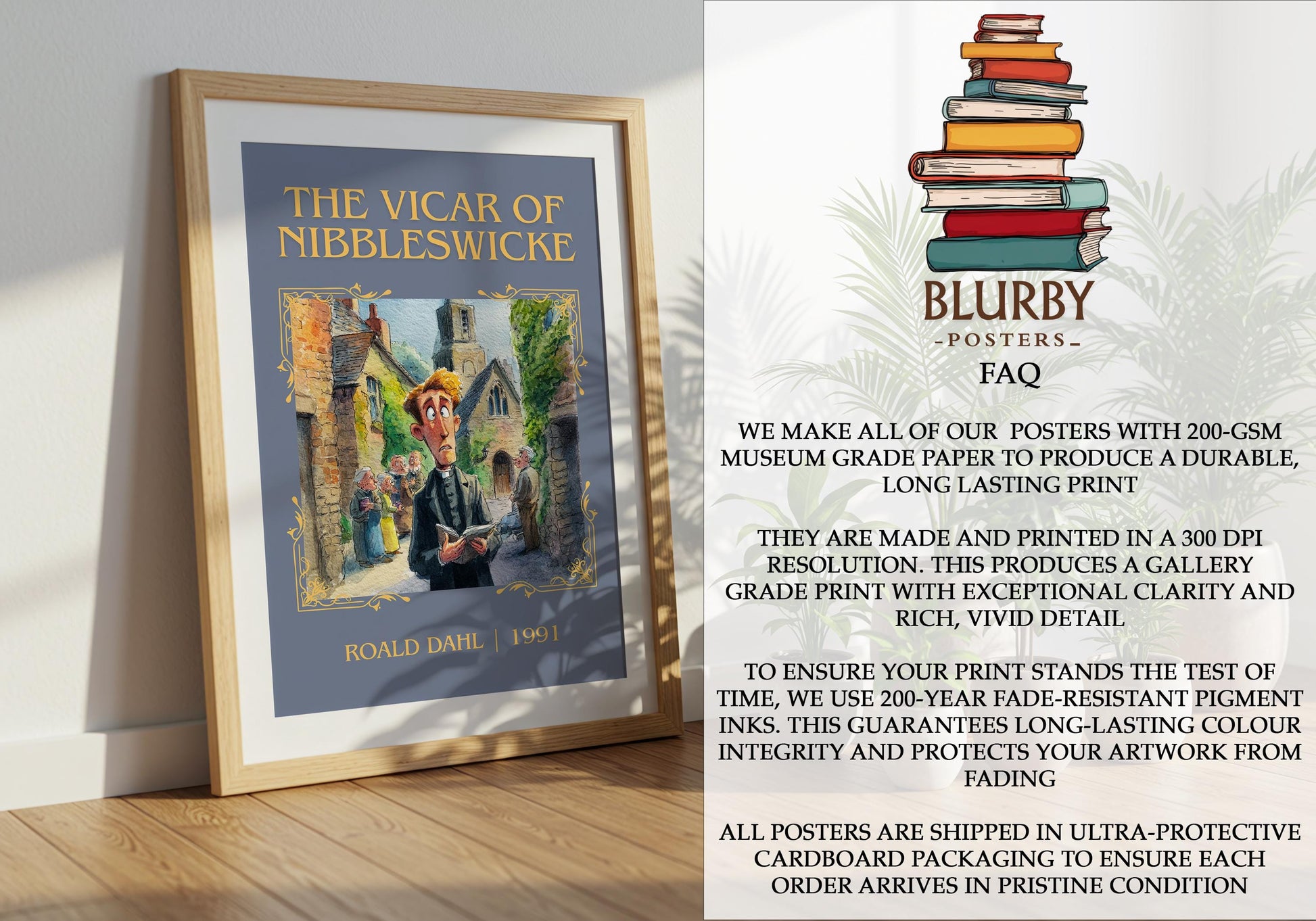 The Vicar Of Nibbleswicke by Roald Dahl | Descriptive Book Poster | Minimalist