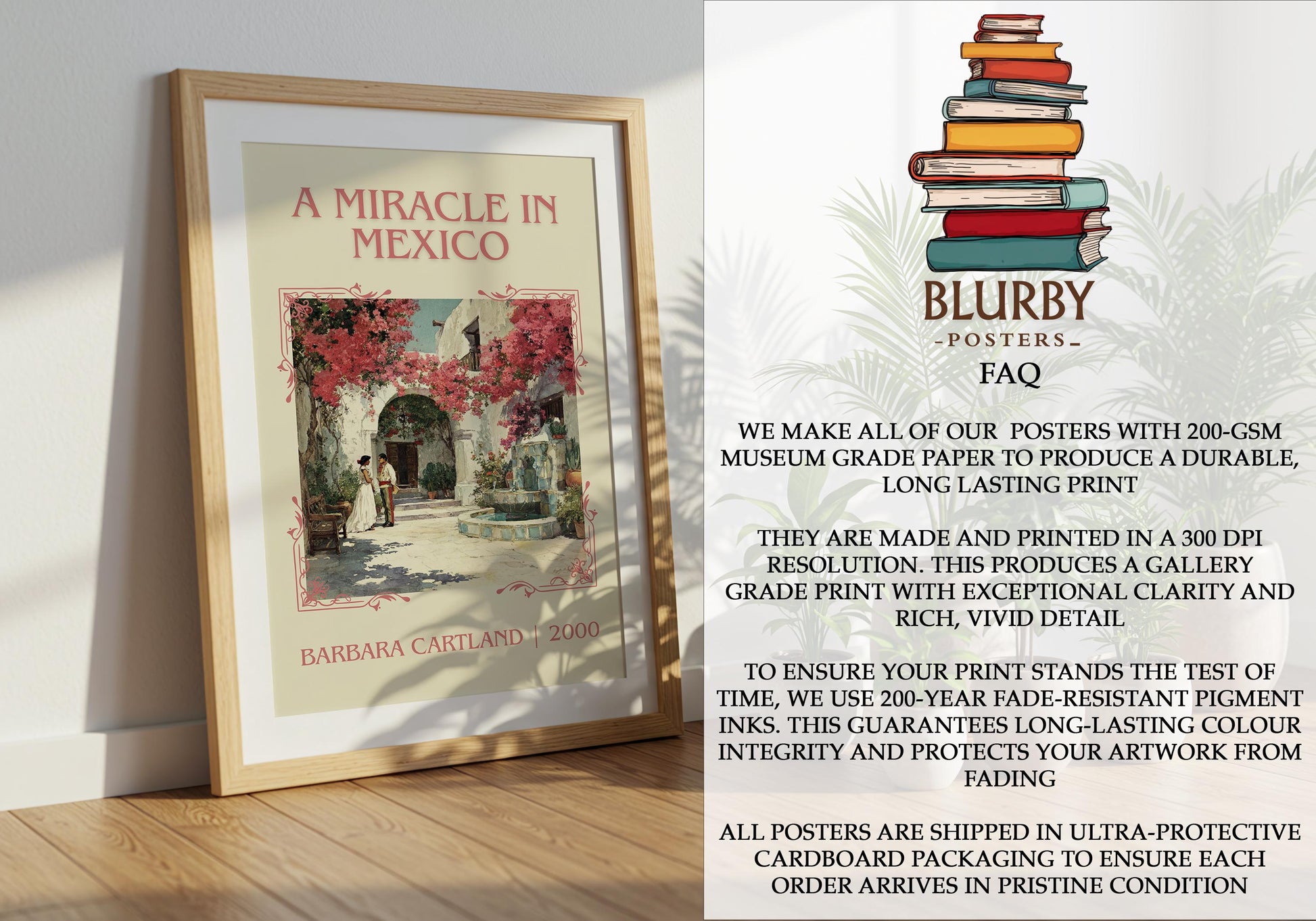 A Miracle In Mexico by Barbara Cartland | Descriptive Book Poster | Minimalist