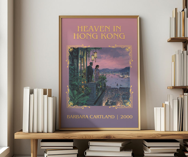 Heaven in Hong Kong classic book art print in frame leaning in hallway – romance wall art