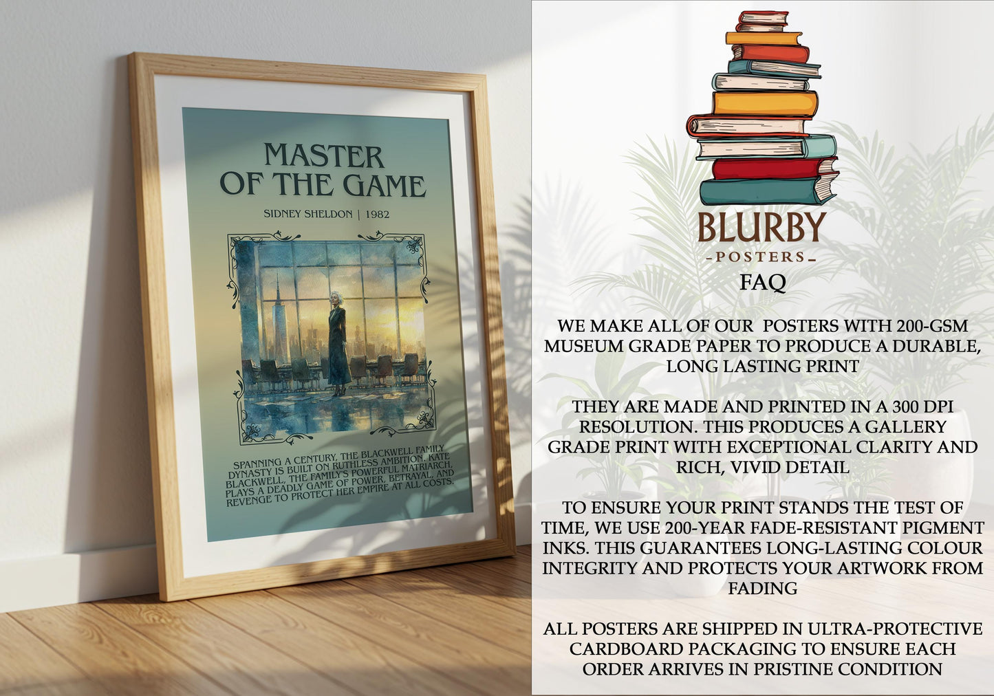 Master Of The Game by Sidney Sheldon | Descriptive Book Poster | Blurby