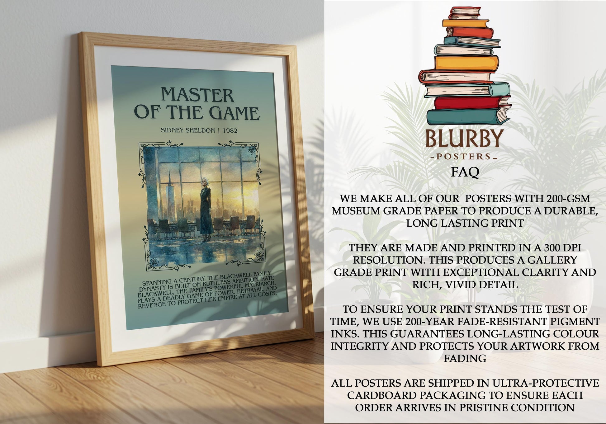 Master Of The Game by Sidney Sheldon | Descriptive Book Poster | Blurby
