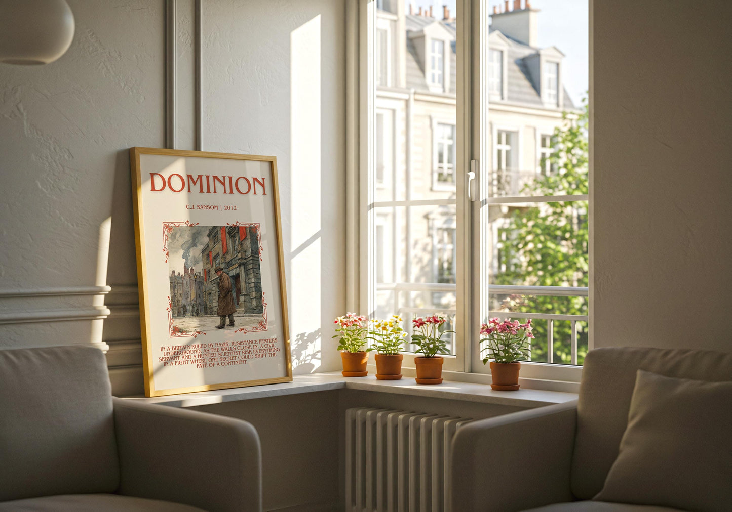 Dominion by C.J. Sansom | Descriptive Book Poster | Blurby