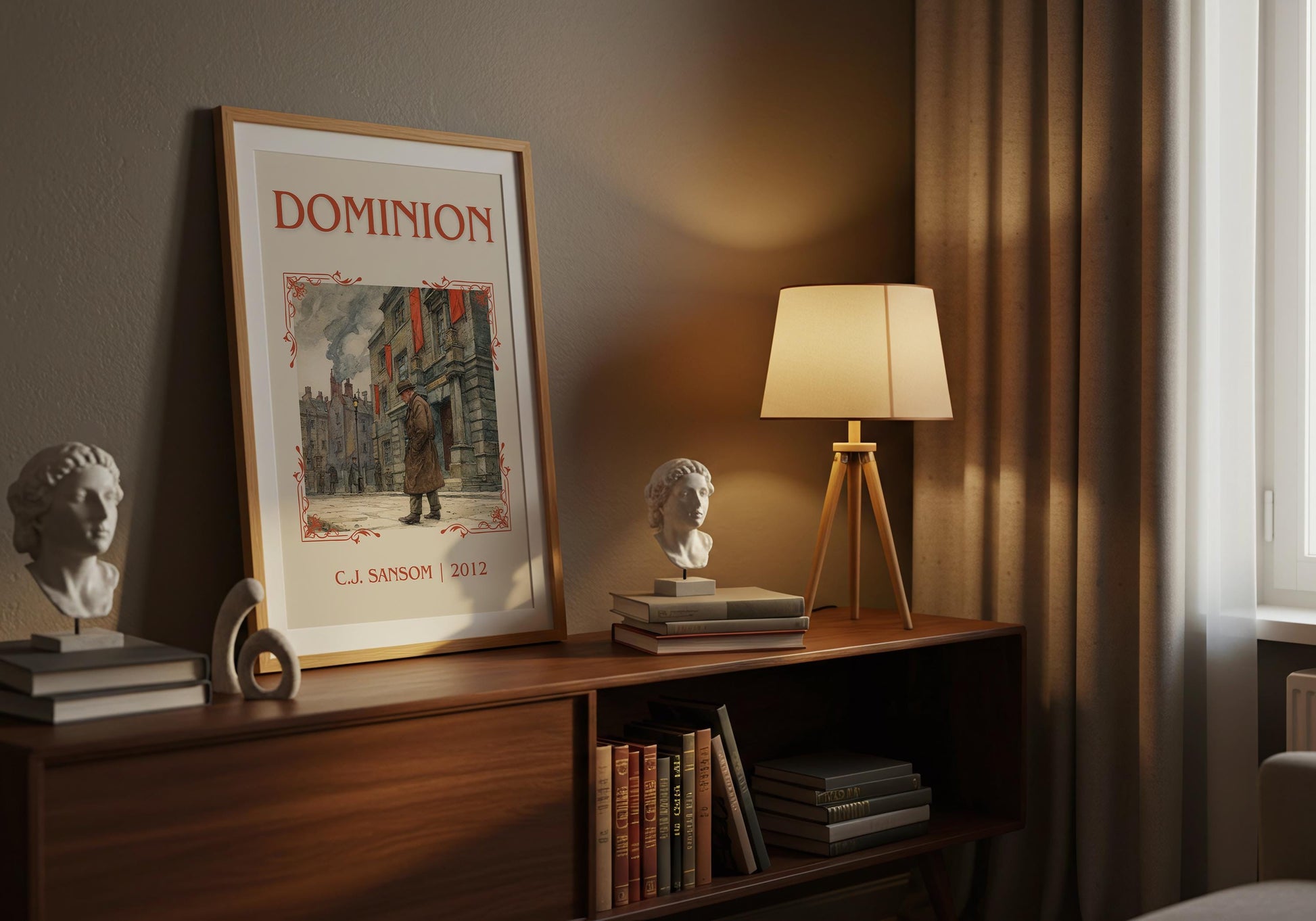 Dominion by C.J. Sansom | Descriptive Book Poster | Minimalist
