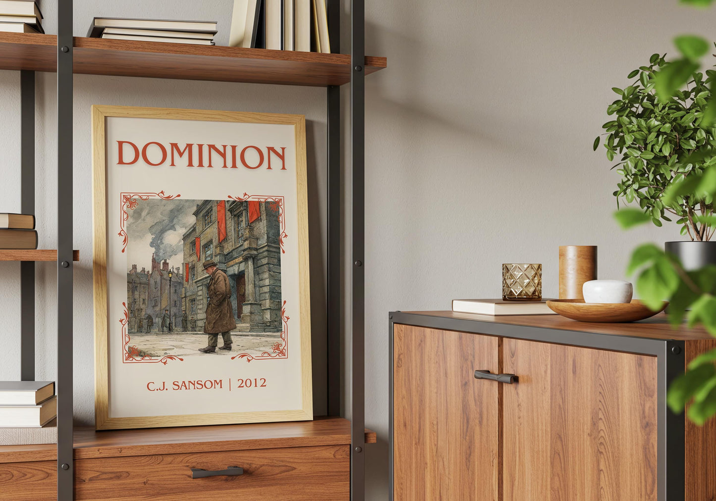 Dominion by C.J. Sansom | Descriptive Book Poster | Minimalist