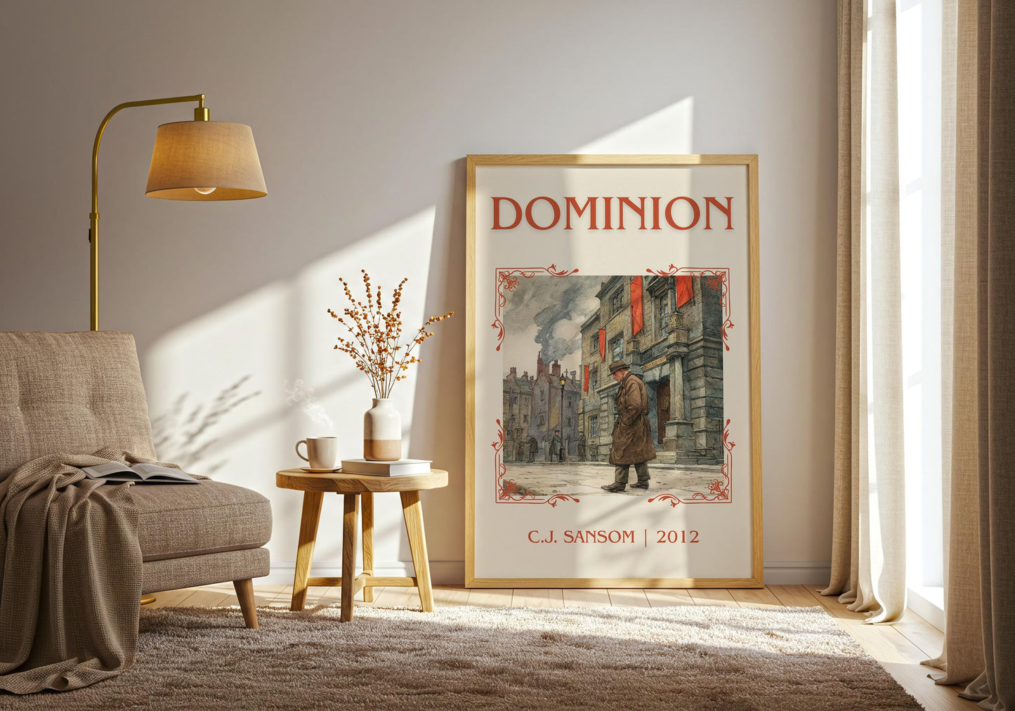 Dominion by C.J. Sansom | Descriptive Book Poster | Minimalist