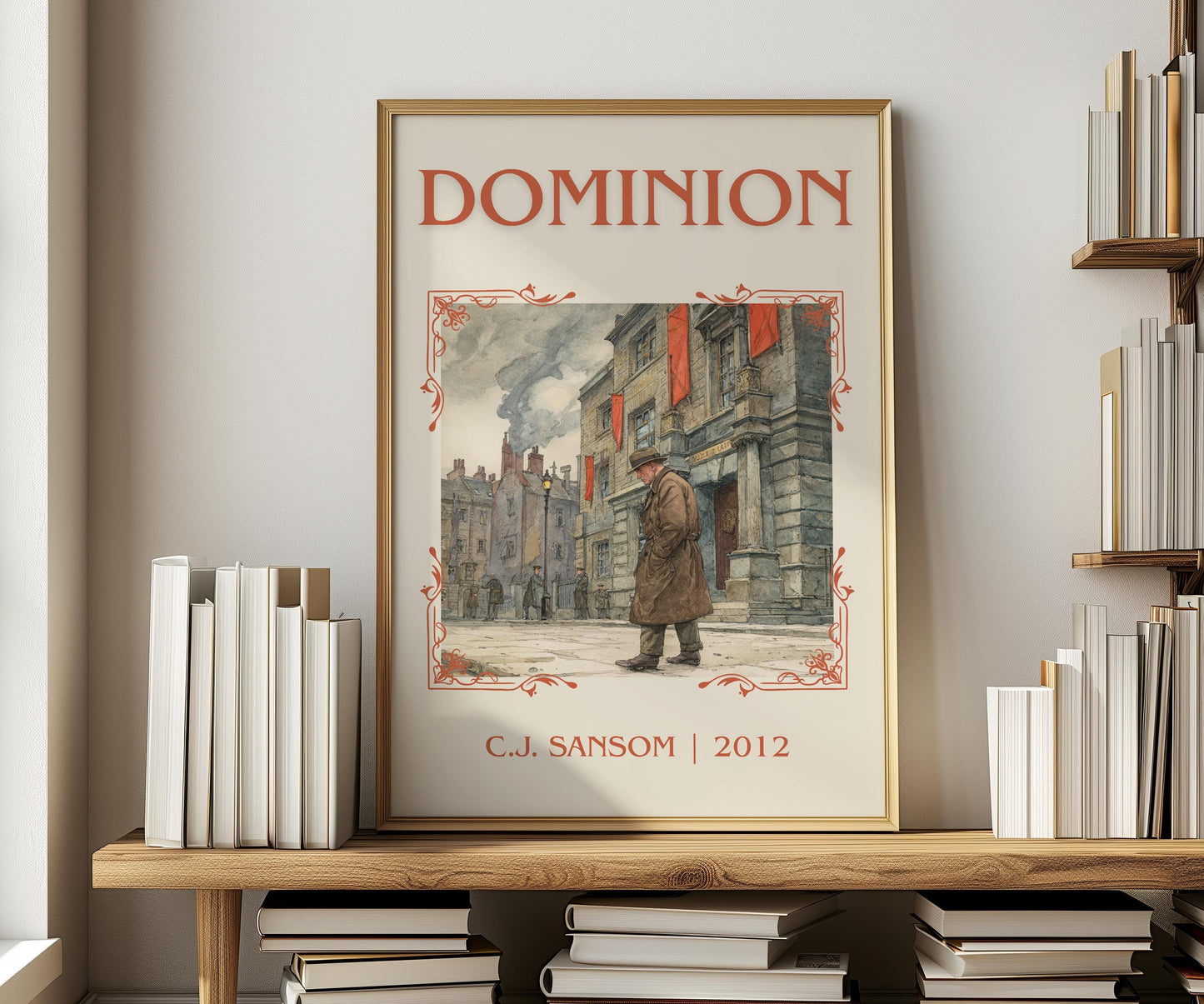 Dominion by C.J. Sansom | Descriptive Book Poster | Minimalist