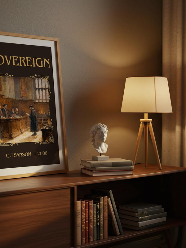 Sovereign classic book art print on bookshelf – C.J Sansom fan gift