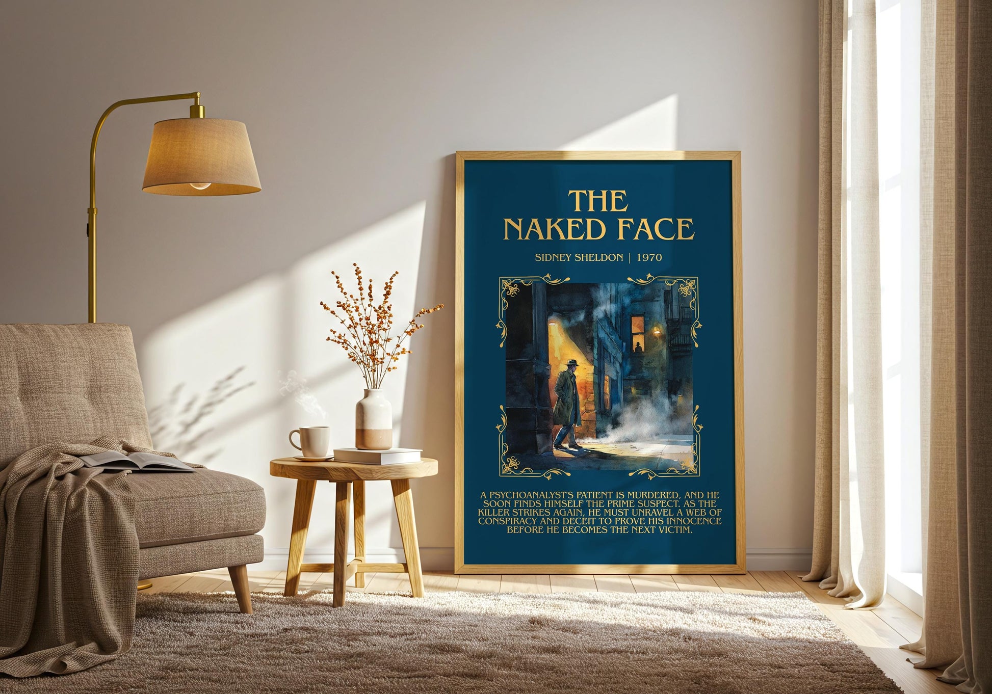 The Naked Face by Sidney Sheldon | Descriptive Book Poster | Blurby