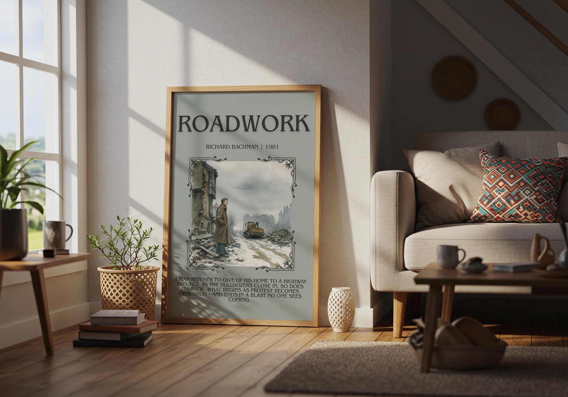 Roadwork by Richard Bachman | Descriptive Book Poster | Blurby