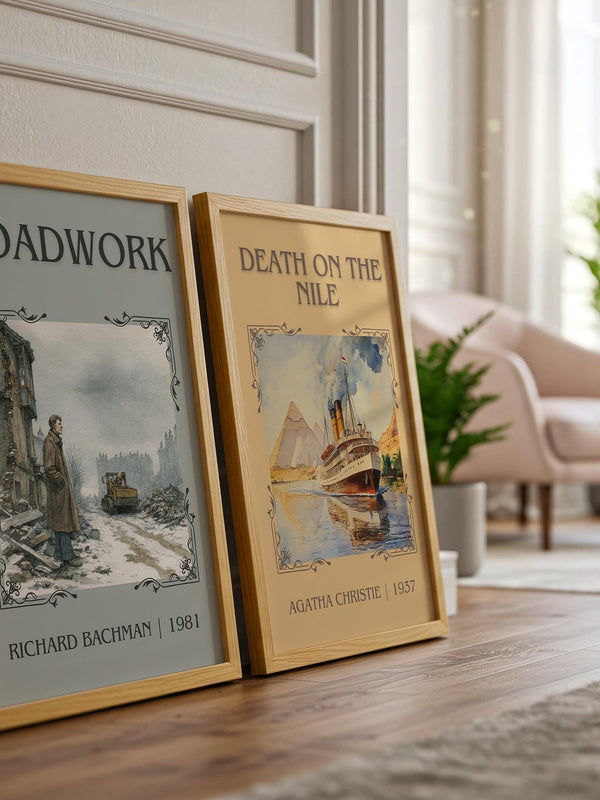 Roadwork classic book art print on bookshelf – Richard Bachman fan gift