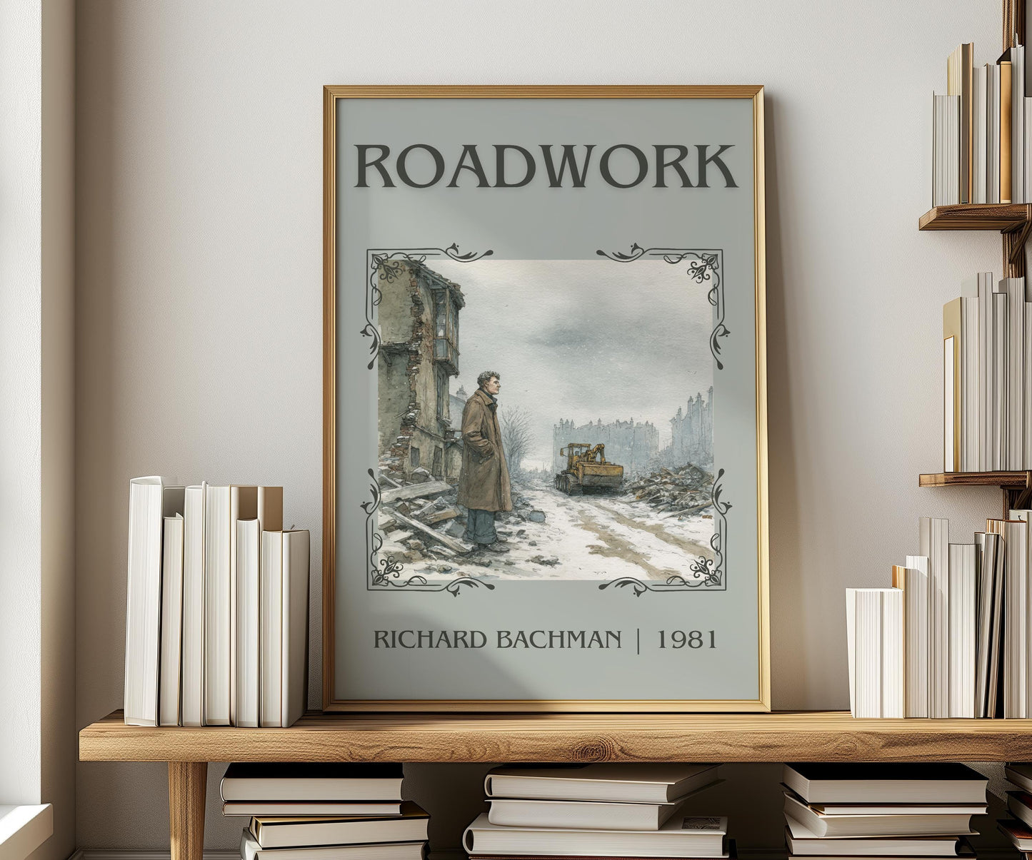 Roadwork by Richard Bachman | Descriptive Book Poster | Minimalist