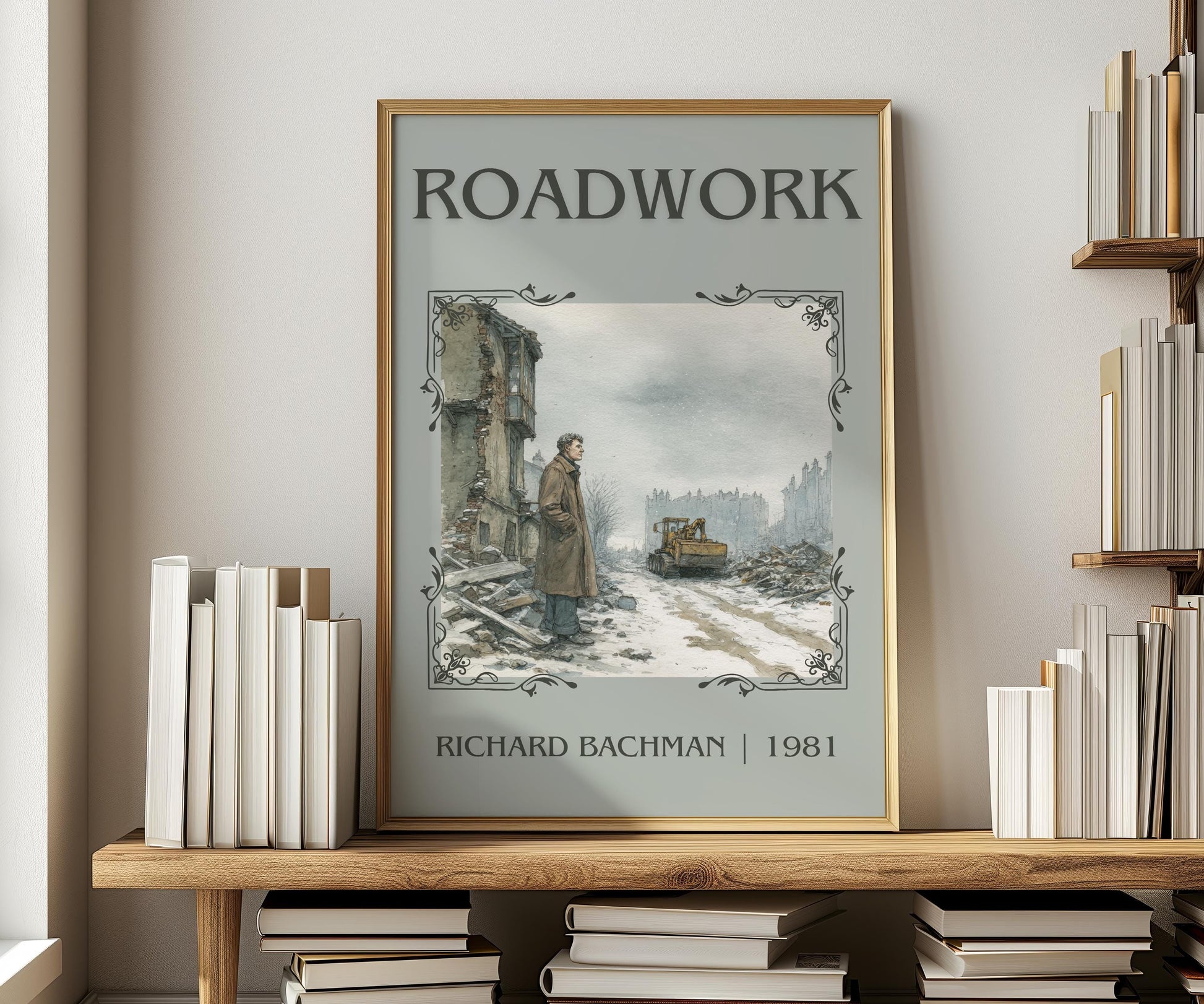 Roadwork by Richard Bachman | Descriptive Book Poster | Minimalist