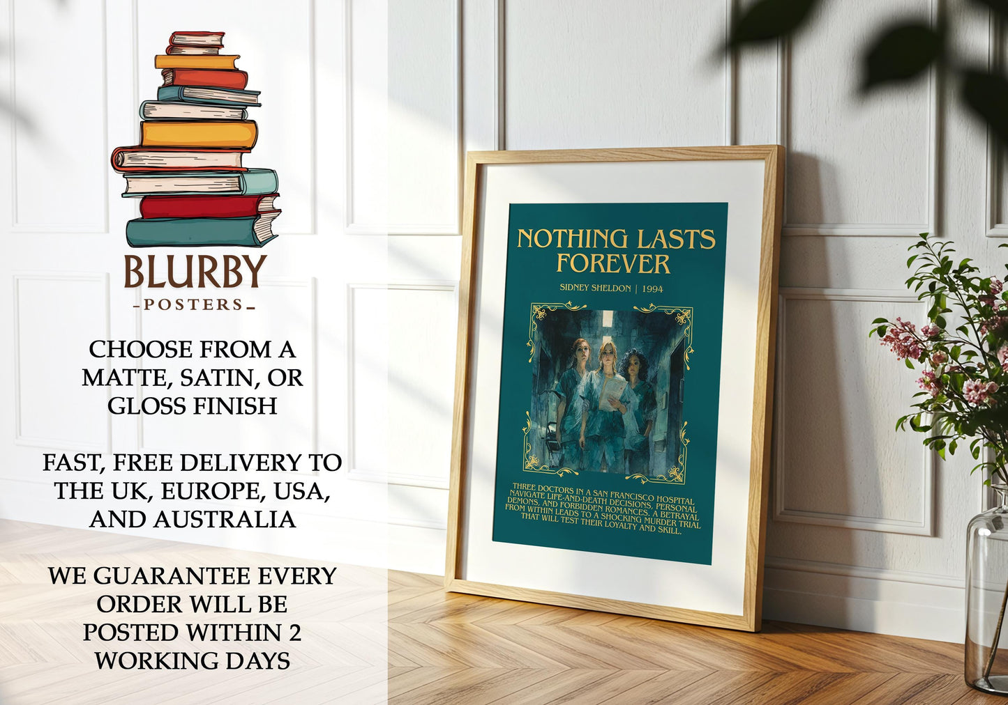 Nothing Lasts Forever by Sidney Sheldon | Descriptive Book Poster | Blurby