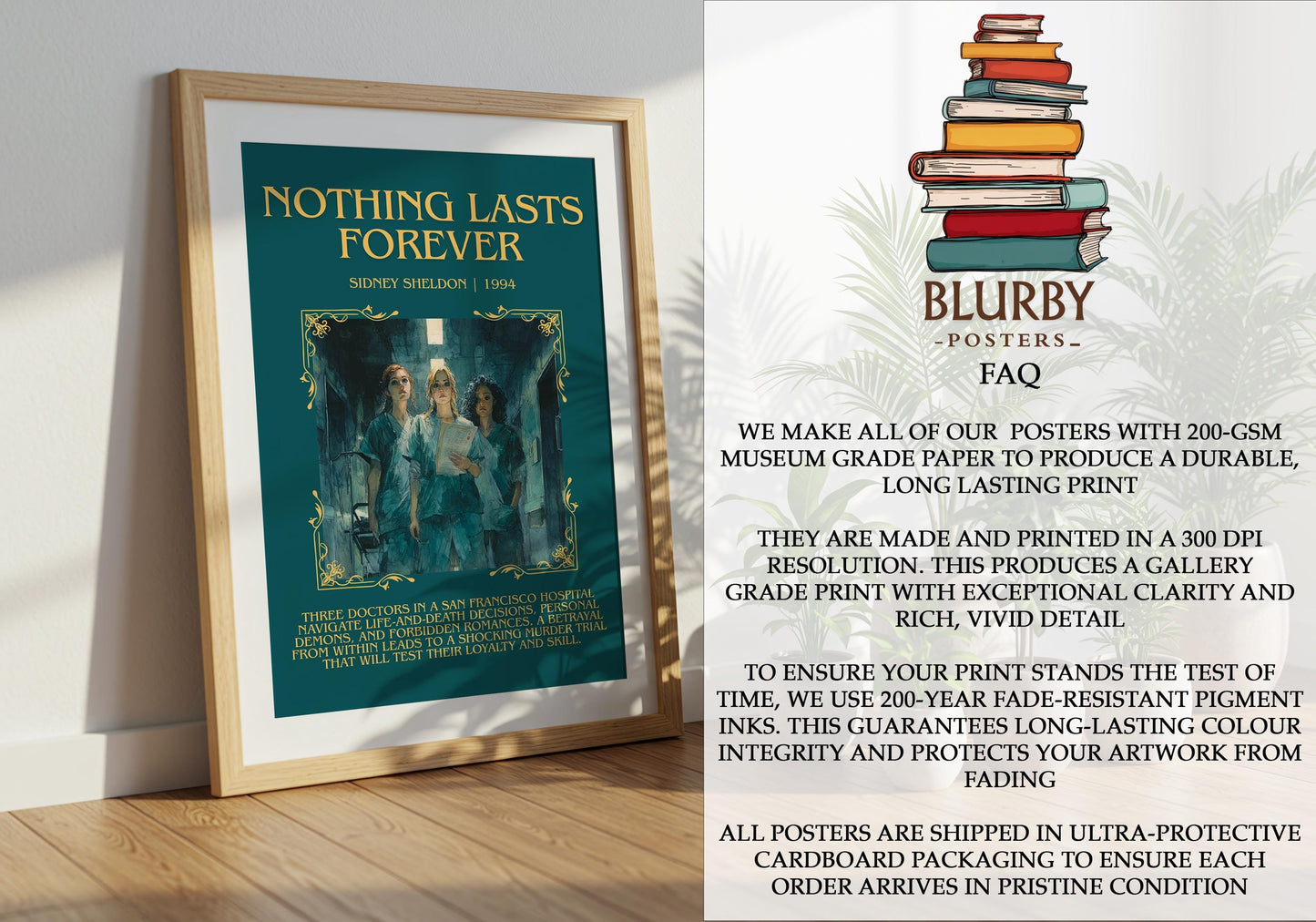 Nothing Lasts Forever by Sidney Sheldon | Descriptive Book Poster | Blurby