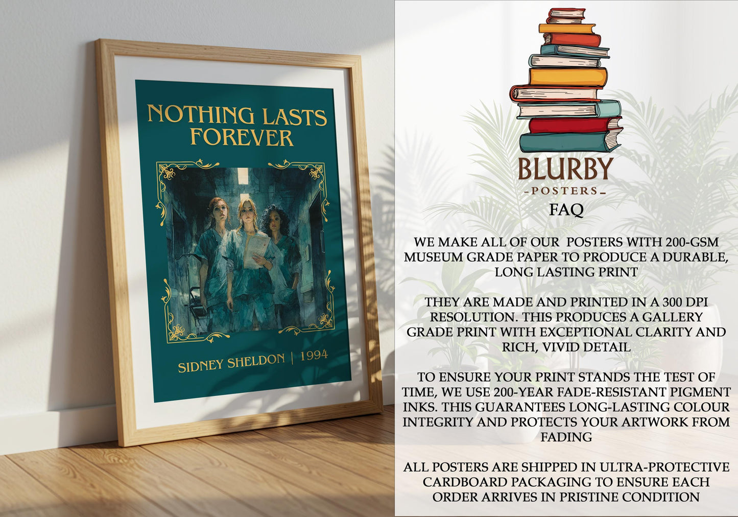 Nothing Lasts Forever by Sidney Sheldon | Descriptive Book Poster | Minimalist