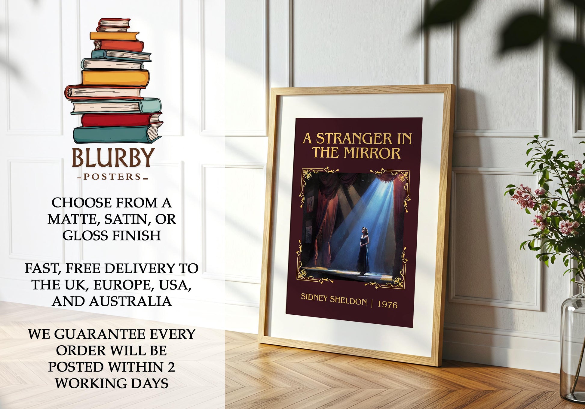 A Stranger In The Mirror by Sidney Sheldon | Descriptive Book Poster | Minimalist