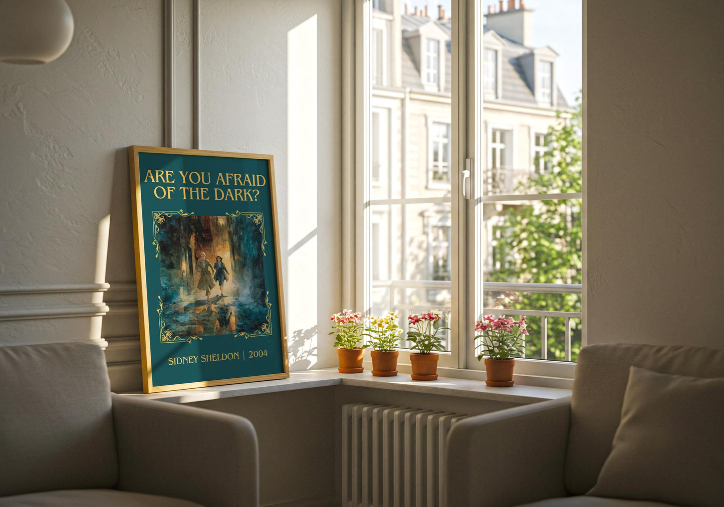 Are You Afraid Of The Dark by Sidney Sheldon | Descriptive Book Poster | Minimalist