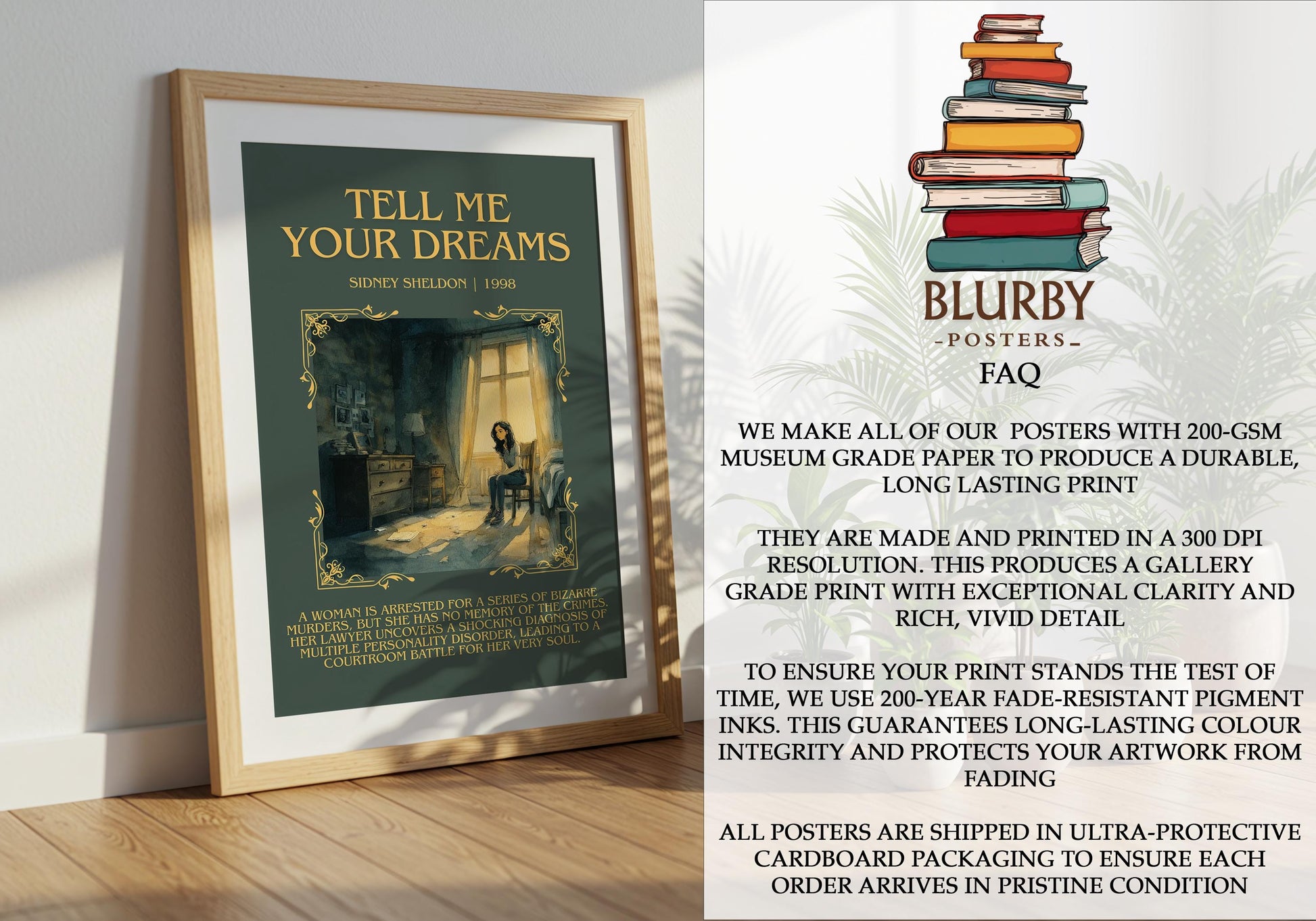Tell Me Your Dreams by Sidney Sheldon | Descriptive Book Poster | Blurby