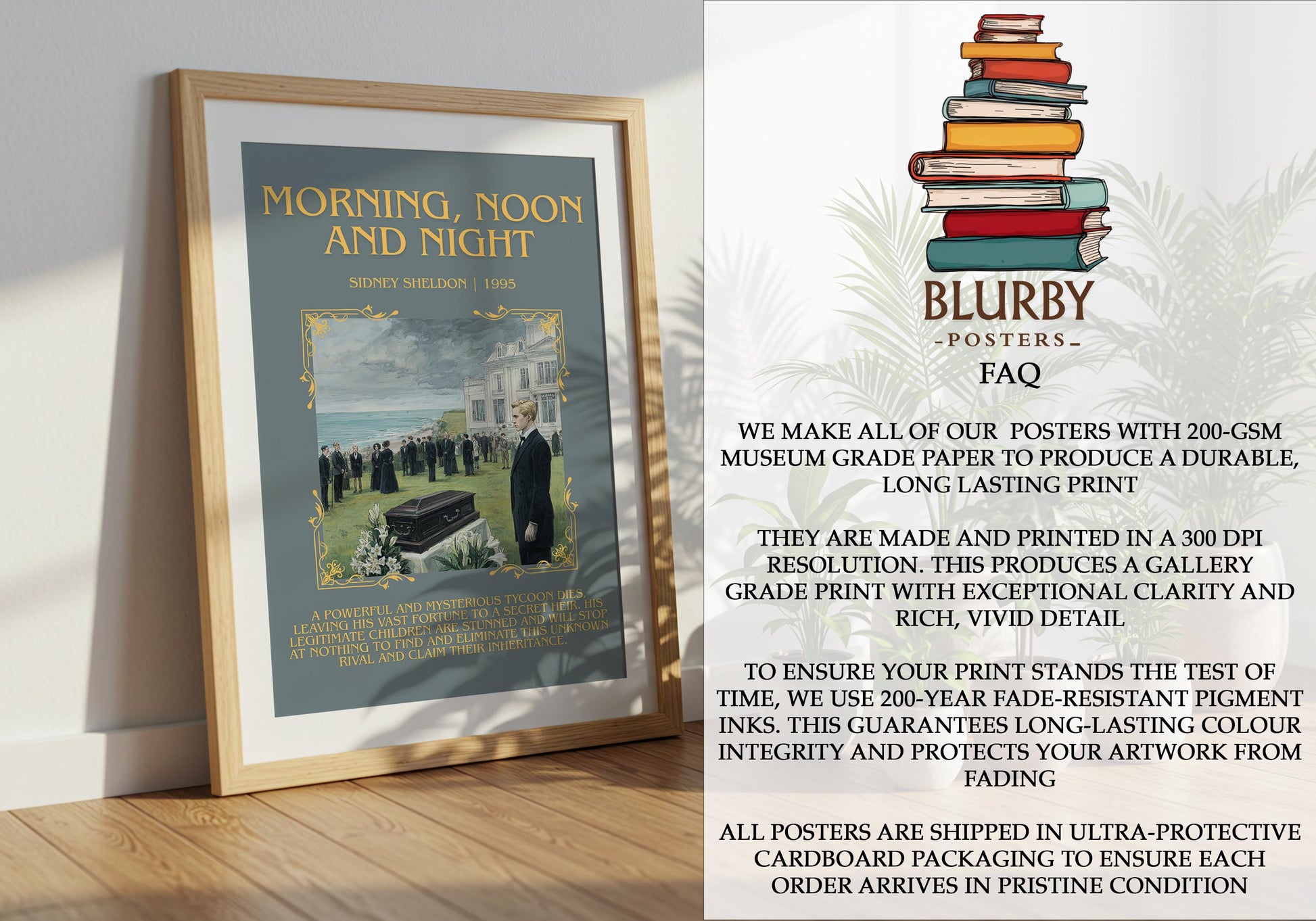 Morning,Noon and Night by Sidney Sheldon | Descriptive Book Poster | Blurby