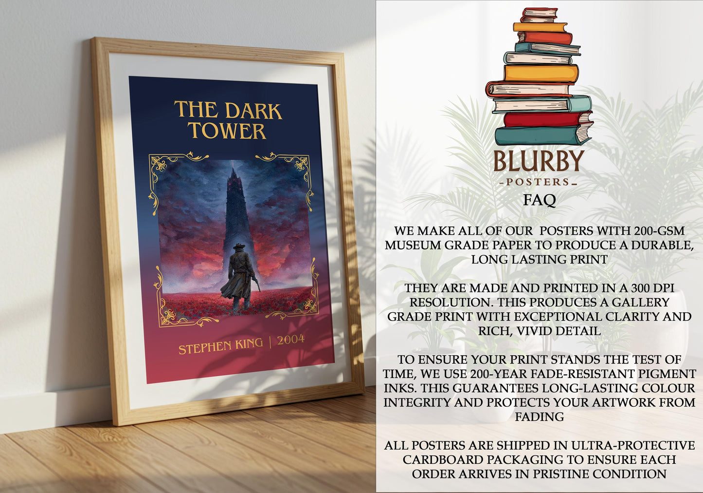 The Dark Tower by Stephen King | Descriptive Book Poster | Minimalist