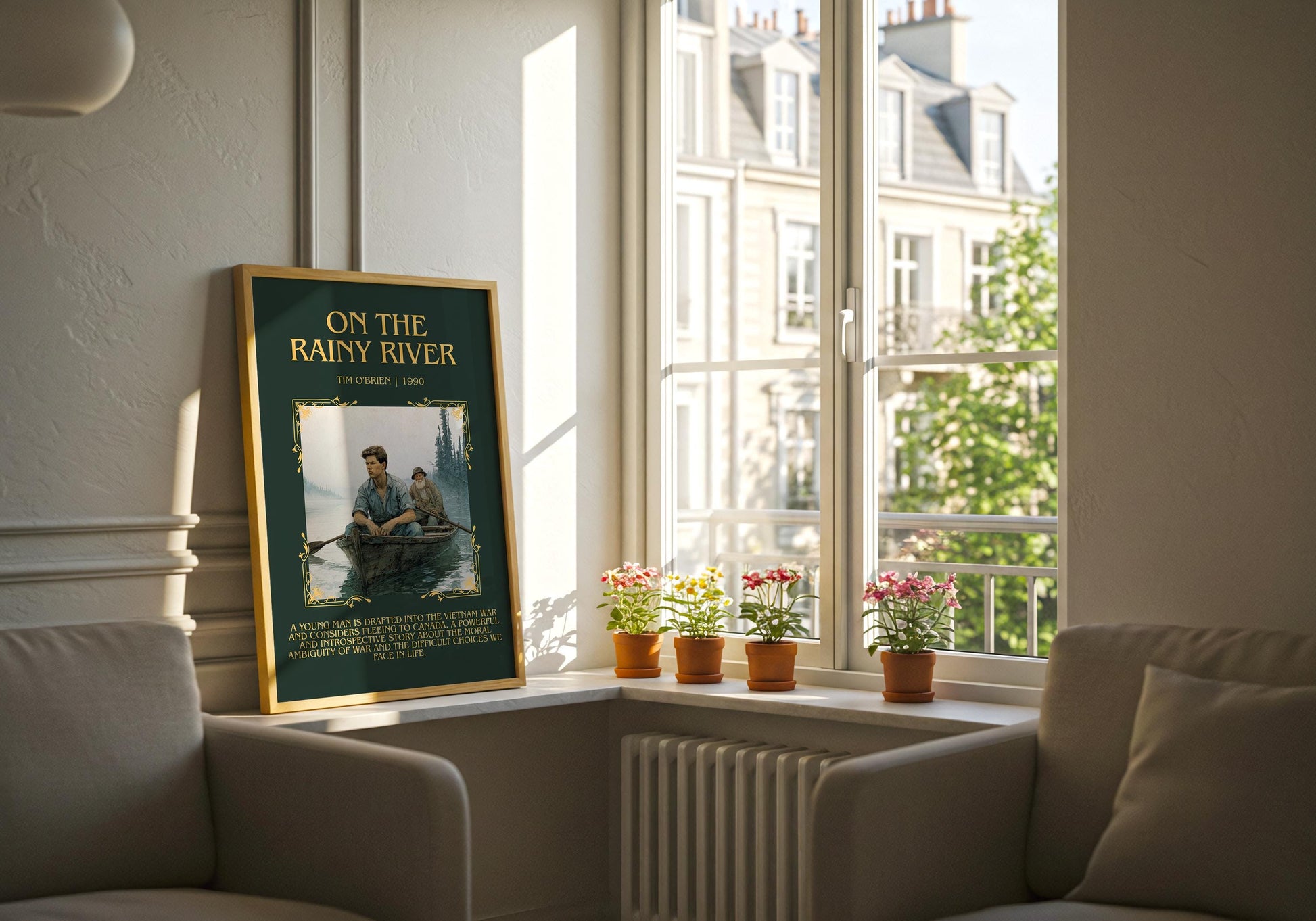 On The Rainy River by Tim O'Brien | Descriptive Book Poster | Blurby